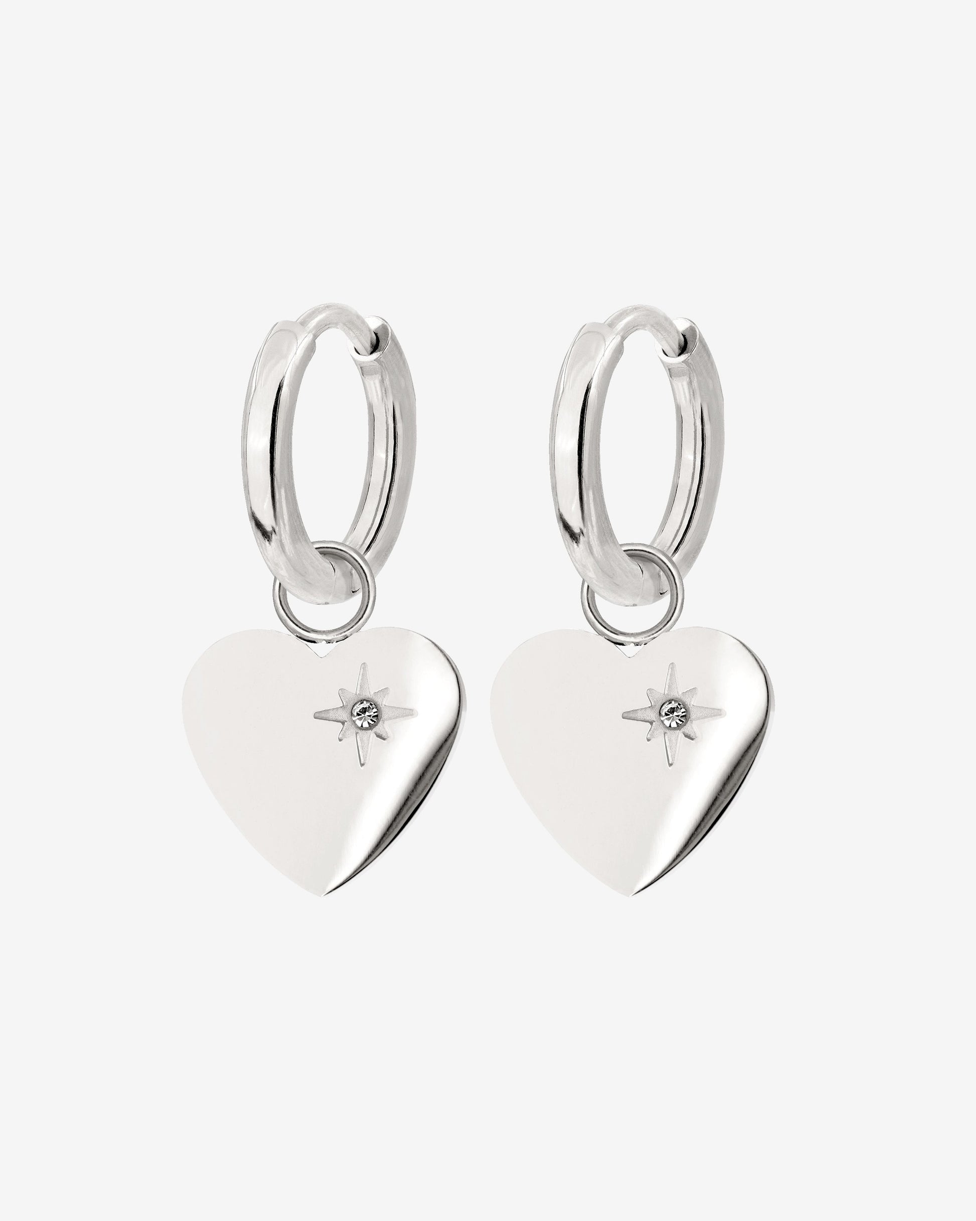 Sparkle Heart Hoop Set Baby Silber