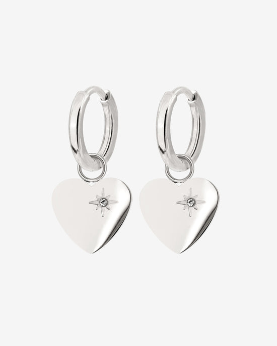Sparkle Heart Hoop Set Baby Silber