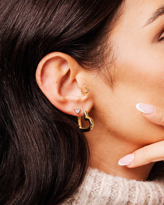 Phat Heart Hoops Large Gold
