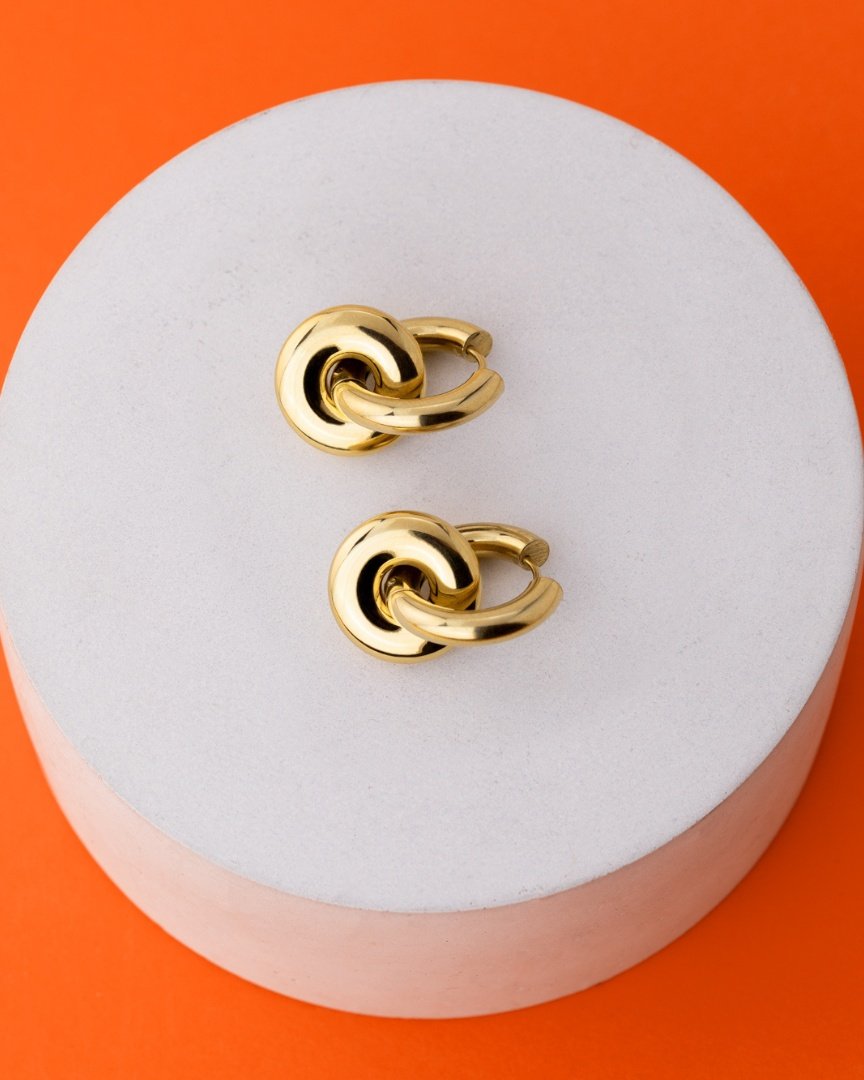 Chunky Sleek Donut Hoop Set Medium Roségold