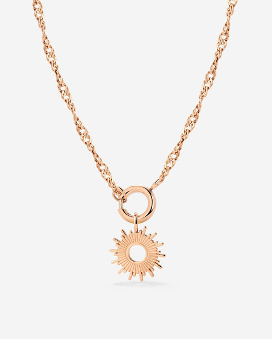 Sun Ray Singapore Chain Necklace Set Roségold