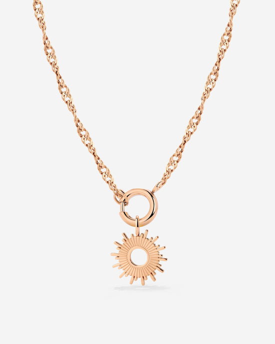Sun Ray Singapore Chain Necklace Set Roségold