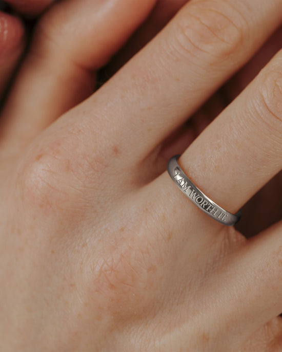 I am worth it Ring Silber