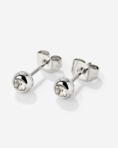 Bezel Bling Studs Silber