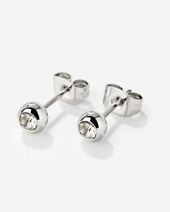 Bezel Bling Studs Silber