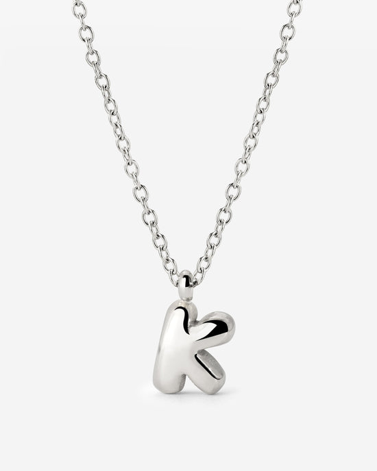 Bubble Letter Necklace Silber