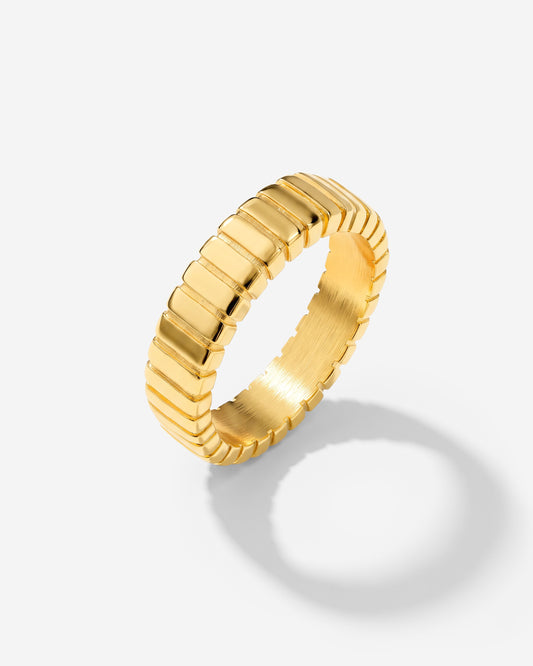 Striped Ring Bold Gold