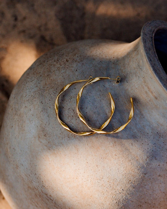 Sahira Hoop Studs Large Roségold