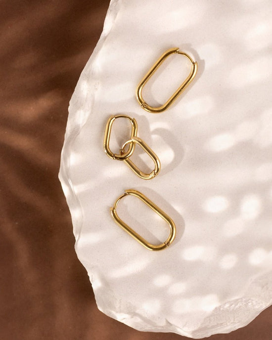 Oval Clean Hoop Bundle Gold