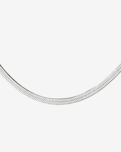 Slim Herringbone Necklace Silber