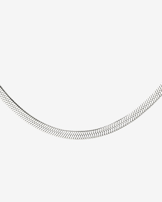 Slim Herringbone Necklace Silber