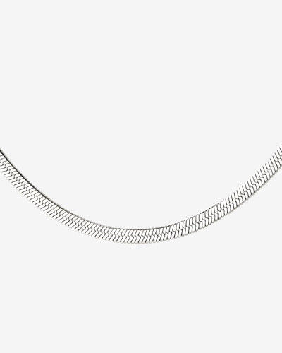Slim Herringbone Necklace Silber