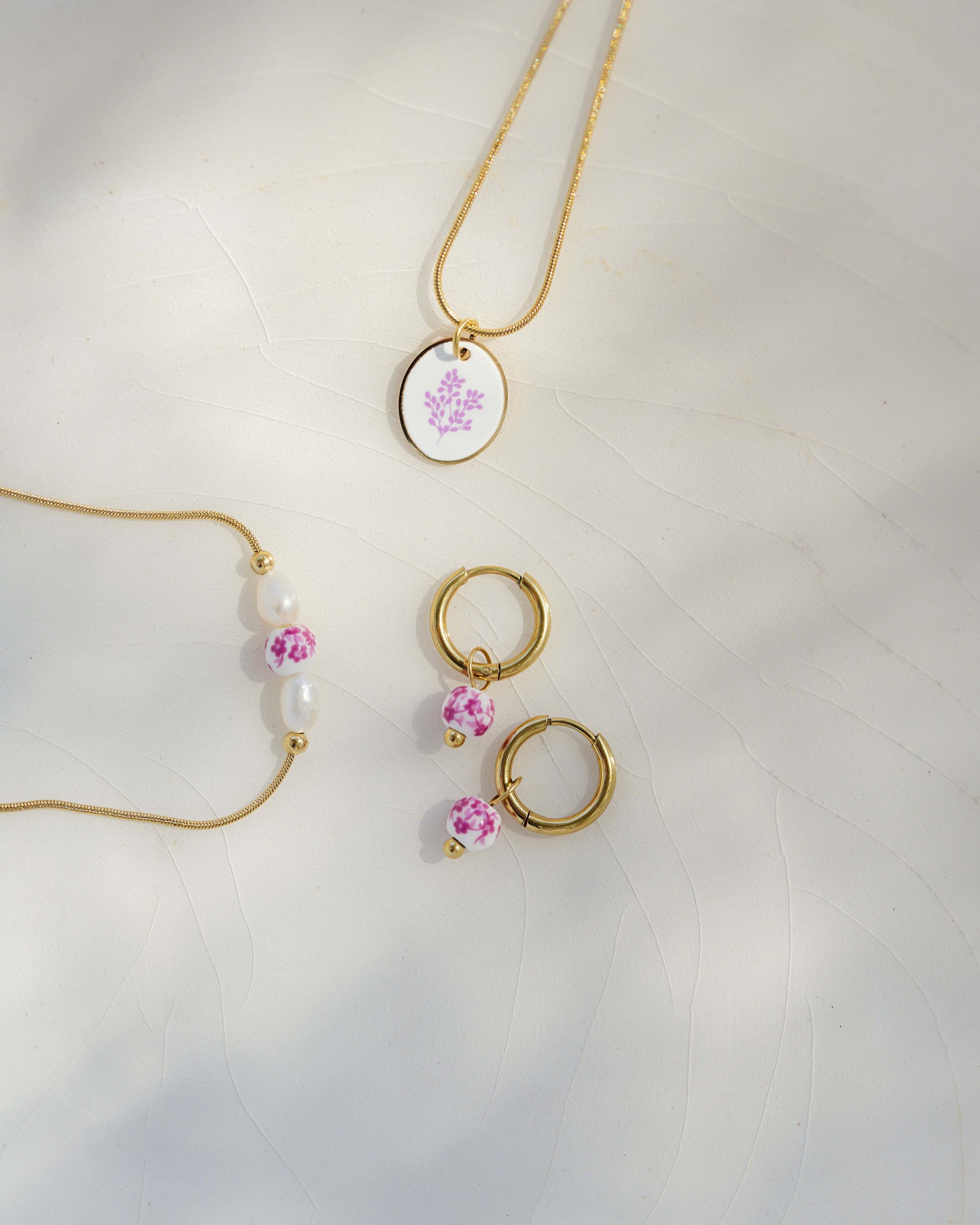 Painted Pink Hoop Set Small