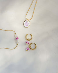 Painted Pink Hoop Set Small