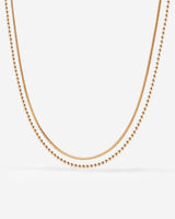 Duo Beads Necklace Roségold