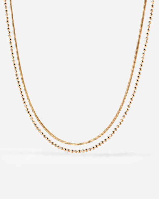 Duo Beads Necklace Roségold