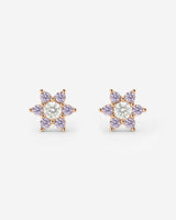 Sparkling Purple Petal Studs Roségold