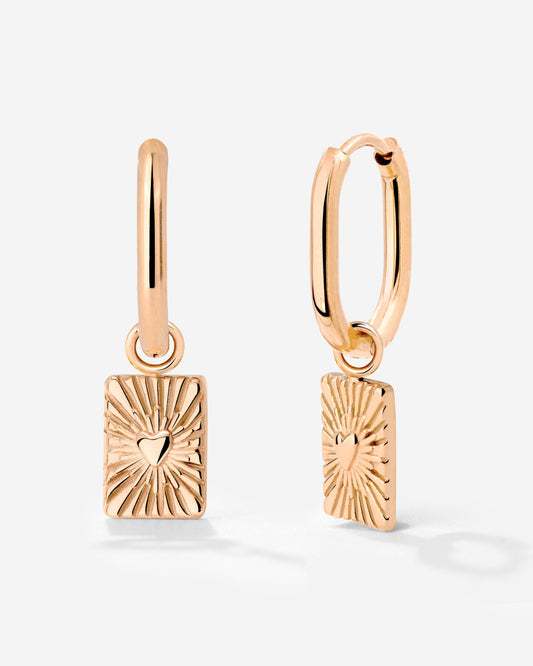 Glowing Heart Oval Hoop Set Baby Roségold