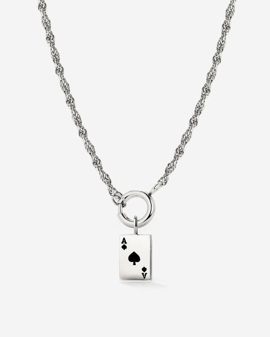 Aced Rope Chain Necklace Set Silber