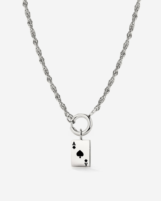 Aced Rope Chain Necklace Set Silber