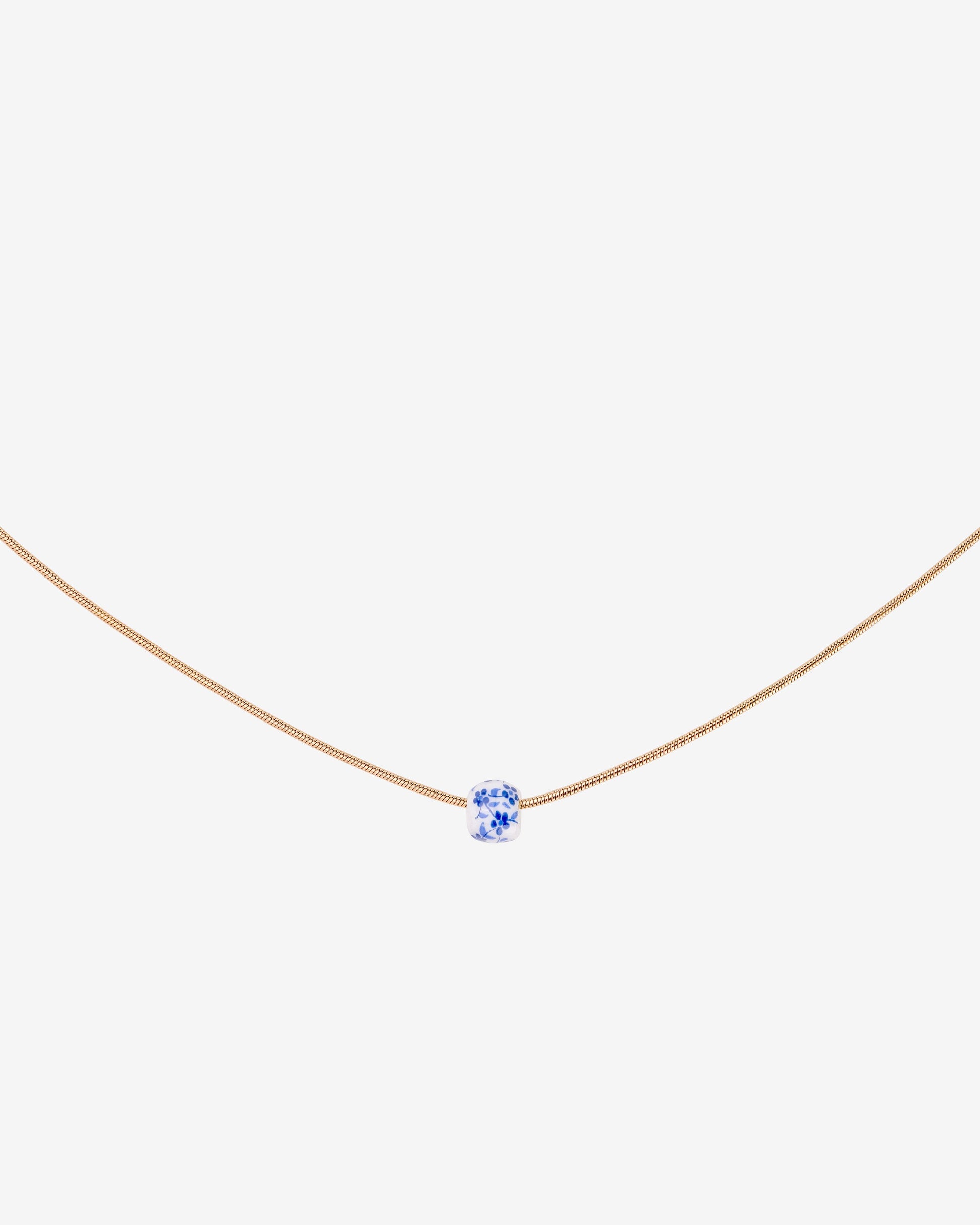 Flower Tile Necklace Roségold