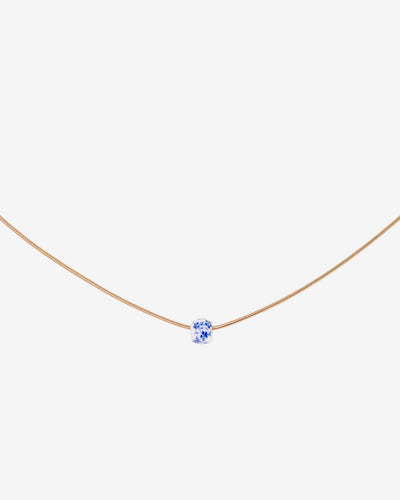 Flower Tile Necklace Roségold