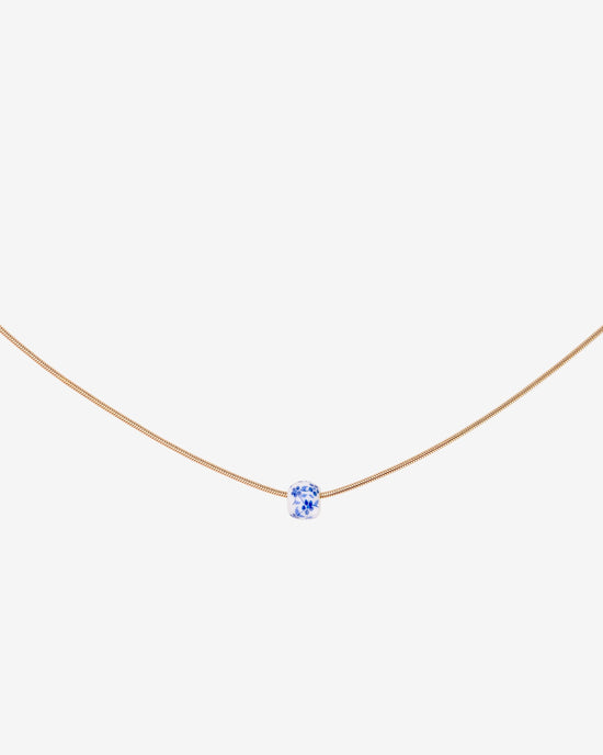 Flower Tile Necklace Roségold