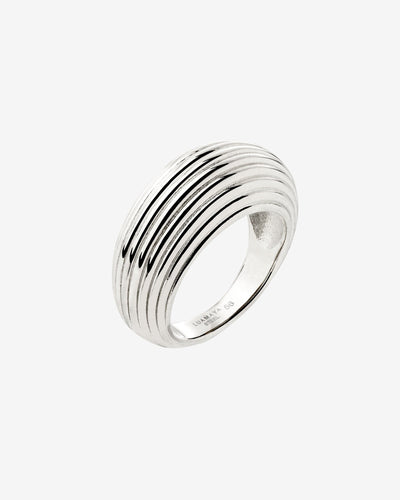 Chunky Stripes Ring Silber