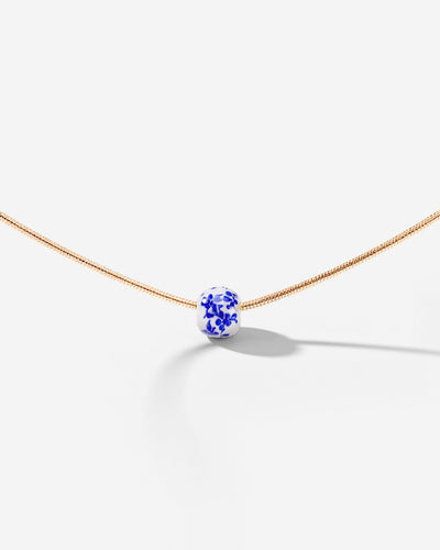 Flower Tile Necklace Roségold