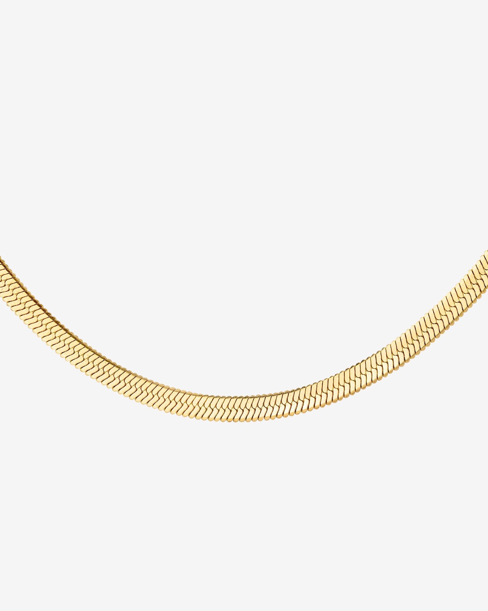 Slim Herringbone Necklace Gold