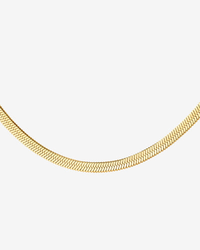 Slim Herringbone Necklace Gold