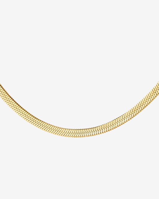 Slim Herringbone Necklace Gold