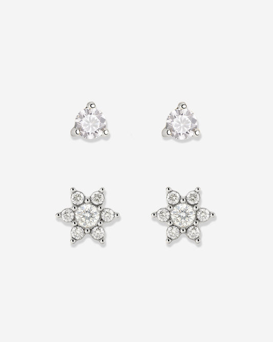 Glimmering Petals Stud Bundle Silber