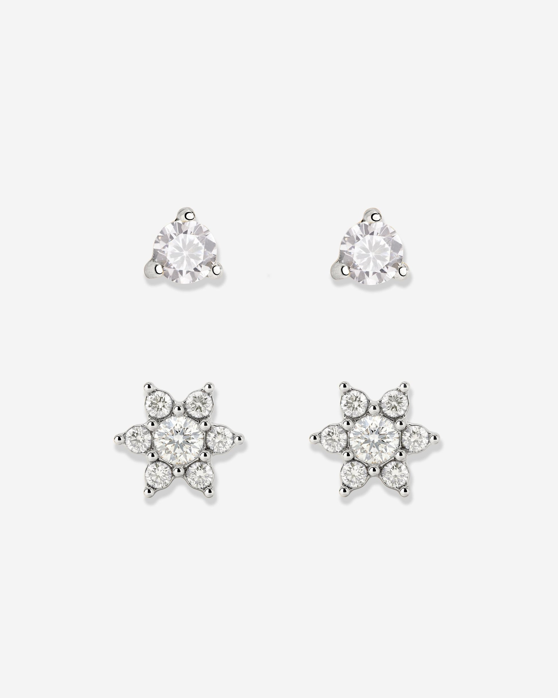 Glimmering Petals Stud Bundle Silber