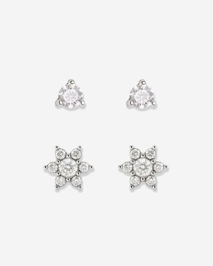 Glimmering Petals Stud Bundle Silber