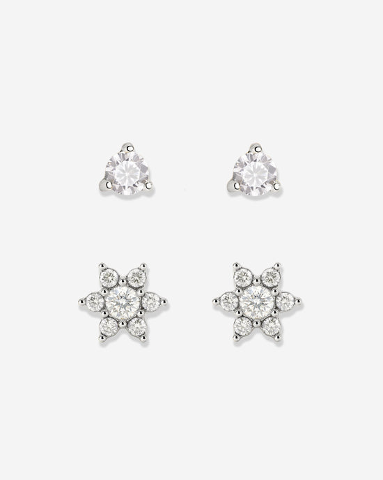 Glimmering Petals Stud Bundle Silber