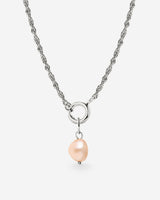 Perla Rosa Rope Chain Necklace Set Silber