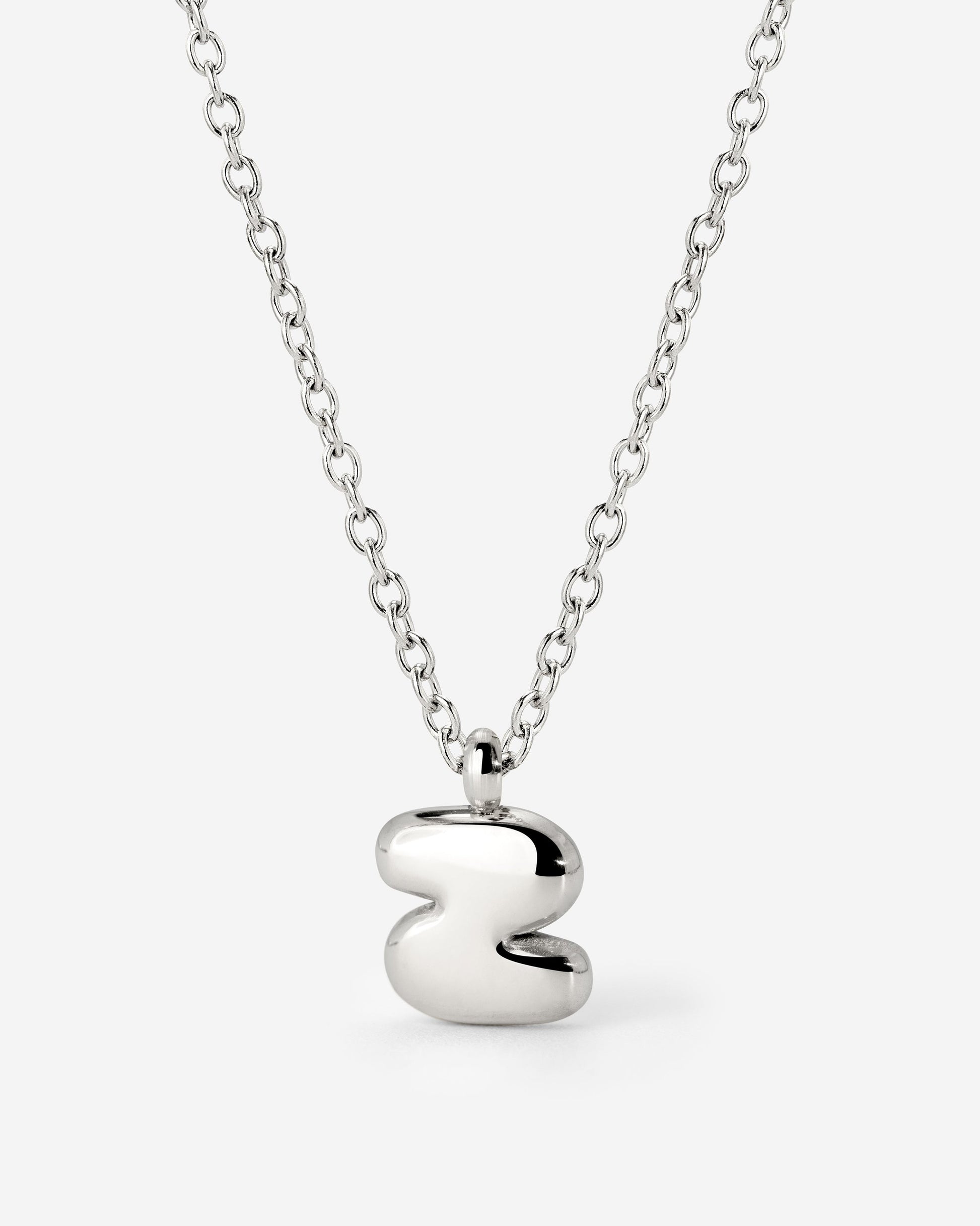 Bubble Letter Necklace Silber