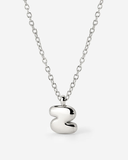 Bubble Letter Necklace Silber