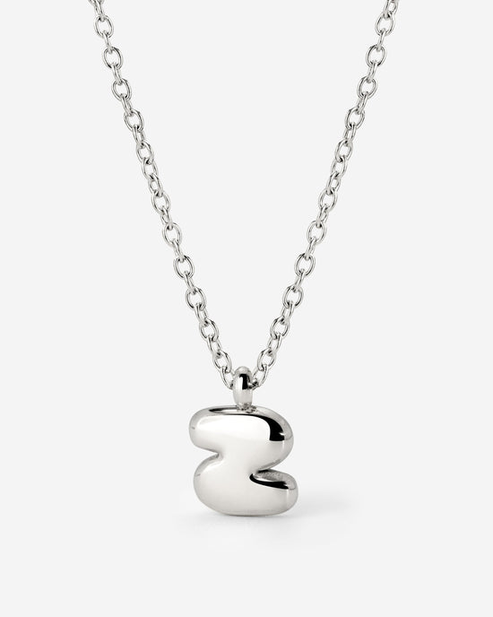 Bubble Letter Necklace Silber