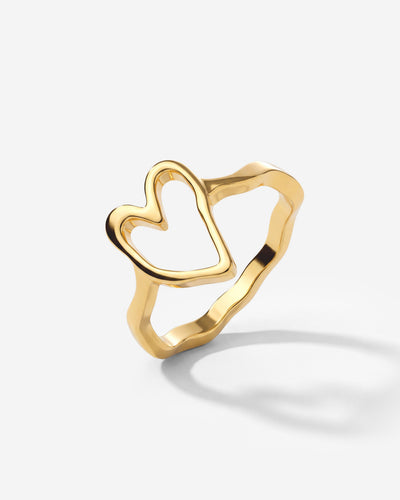 Flowy Heart Ring Gold