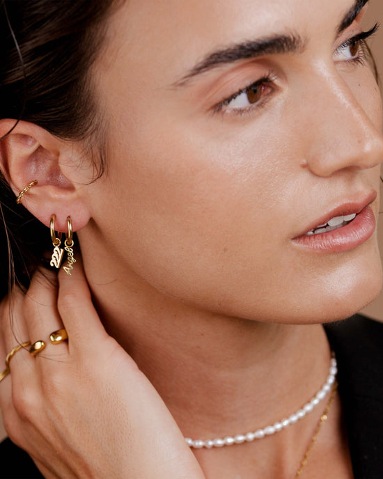 The Angel Hoop Set Small Gold