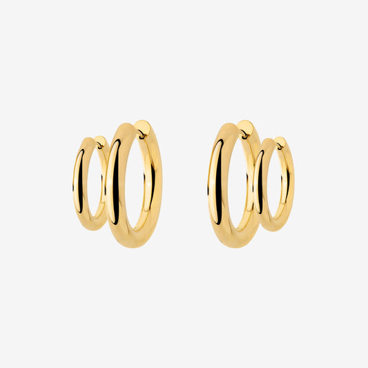 Chunky Lover Hoop Bundle Small Gold