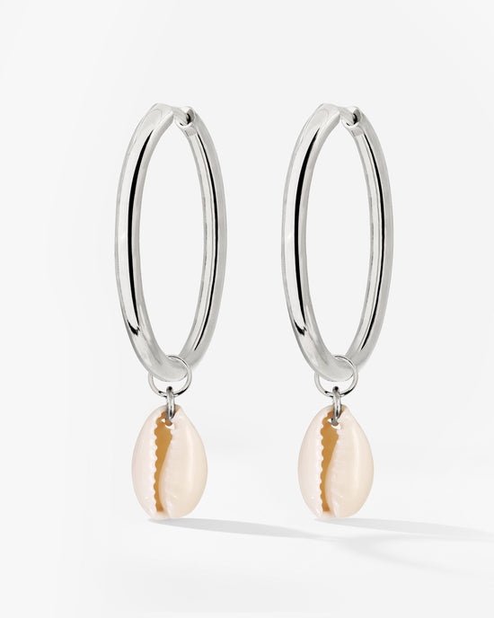 Ocean Whisper Hoop Set Large Silber