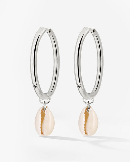 Ocean Whisper Hoop Set Large Silber