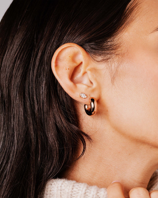 Bulky Hoop Studs Roségold