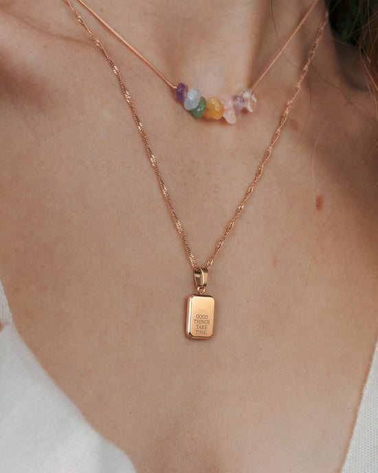 Good things take time Necklace Roségold