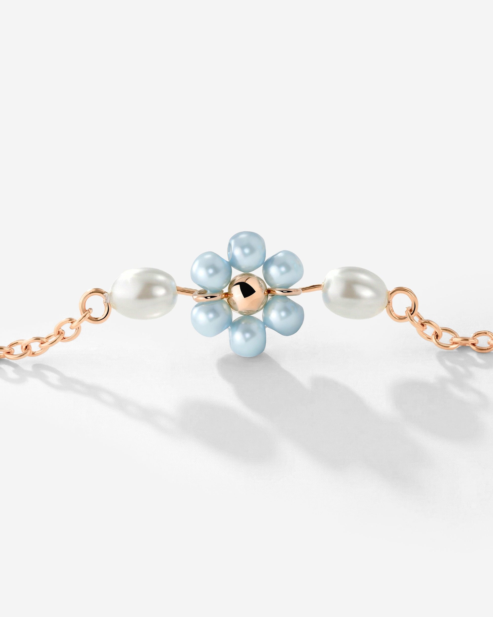 Forever Blue Daisy Necklace Roségold