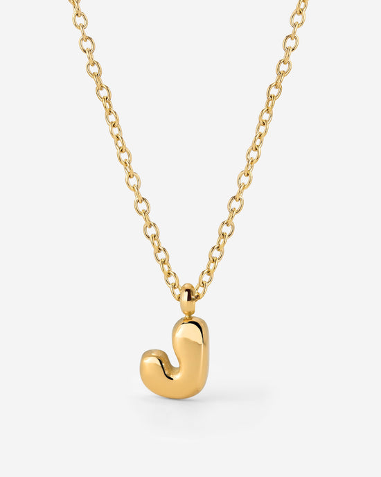 Bubble Letter Necklace Gold