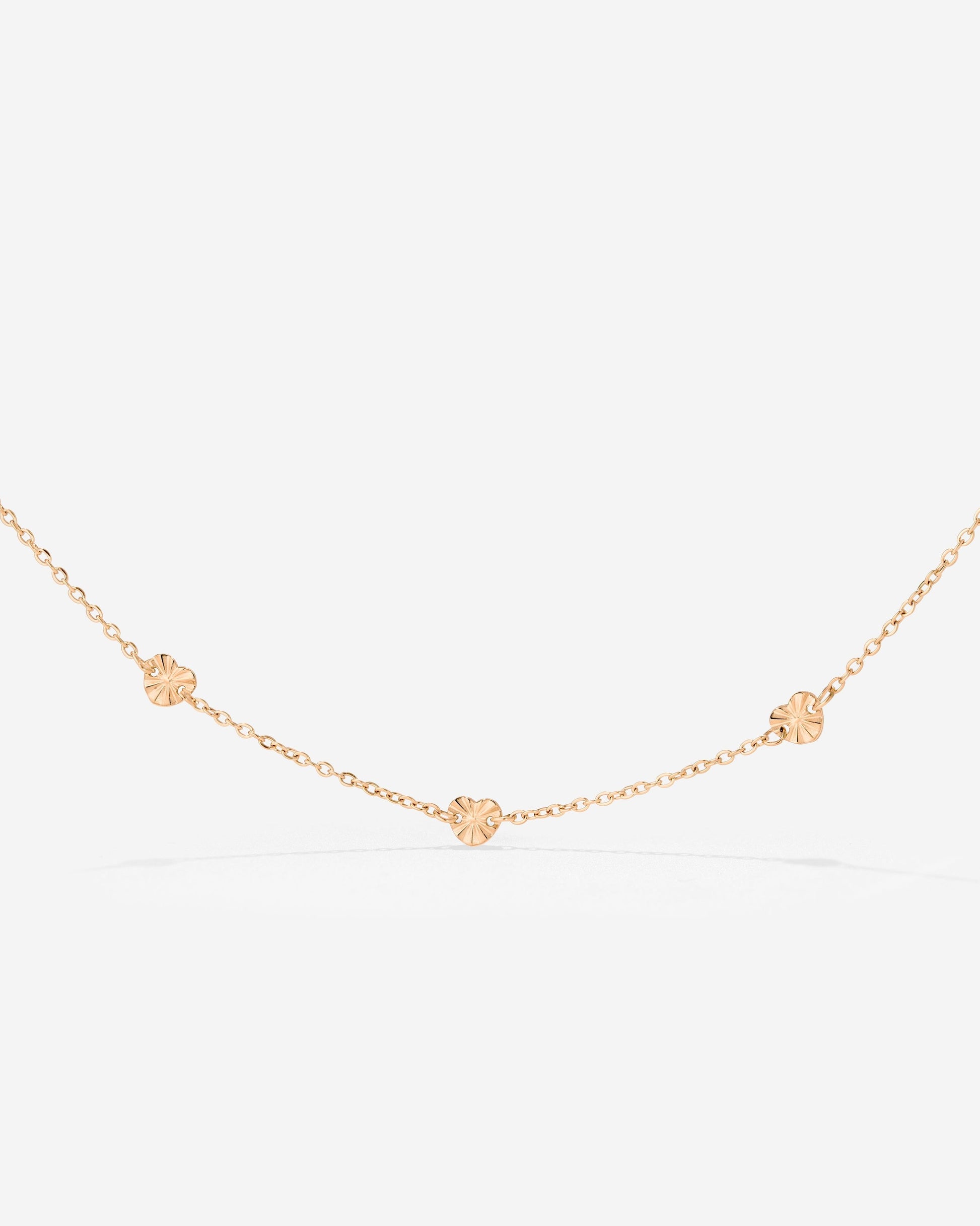 Glass Heart Necklace Roségold